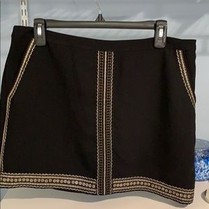 Madewell black skirt with golden embroidery